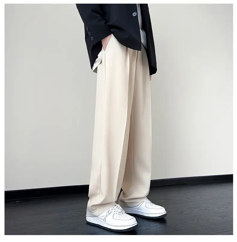 NASA Trousers Thin Leg Men's Black Straight High-end Spring and Autumn Boys Casual Fleece-lined Pants Simple Loose Trendy — feature 24