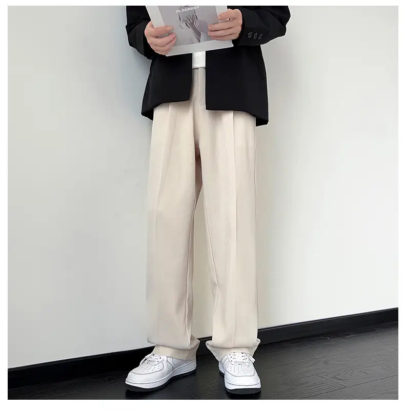 NASA Trousers Thin Leg Men's Black Straight High-end Spring and Autumn Boys Casual Fleece-lined Pants Simple Loose Trendy — feature 26