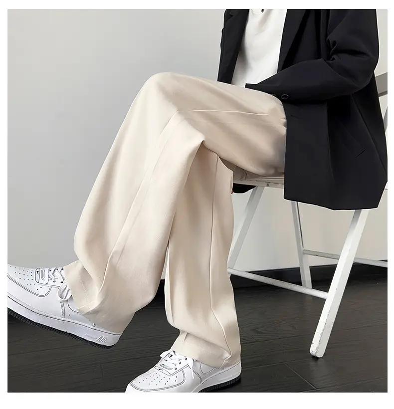 NASA Trousers Thin Leg Men's Black Straight High-end Spring and Autumn Boys Casual Fleece-lined Pants Simple Loose Trendy — feature 27