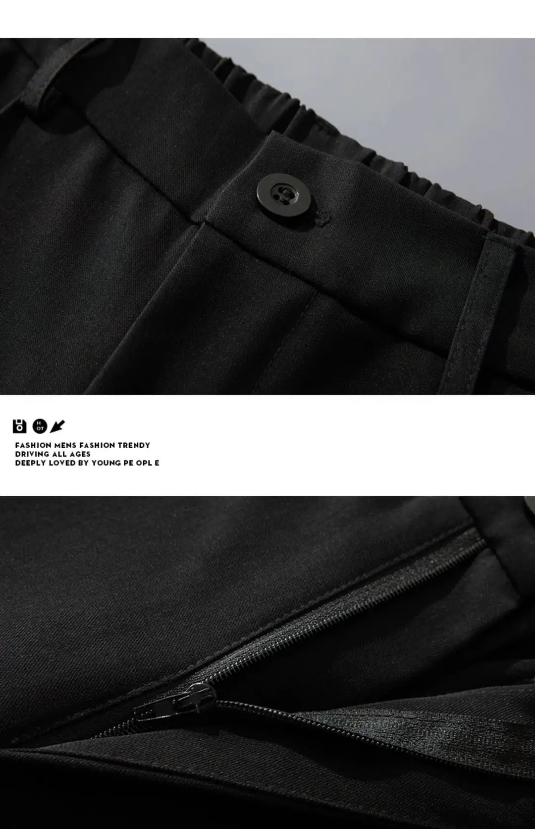 NASA Trousers Thin Leg Men's Black Straight High-end Spring and Autumn Boys Casual Fleece-lined Pants Simple Loose Trendy — feature 28
