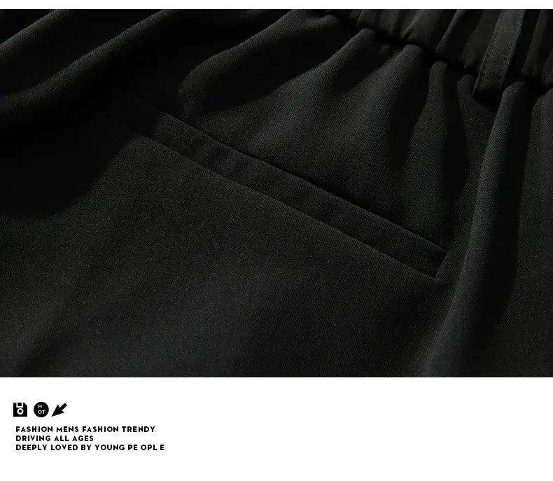 NASA Trousers Thin Leg Men's Black Straight High-end Spring and Autumn Boys Casual Fleece-lined Pants Simple Loose Trendy — feature 31