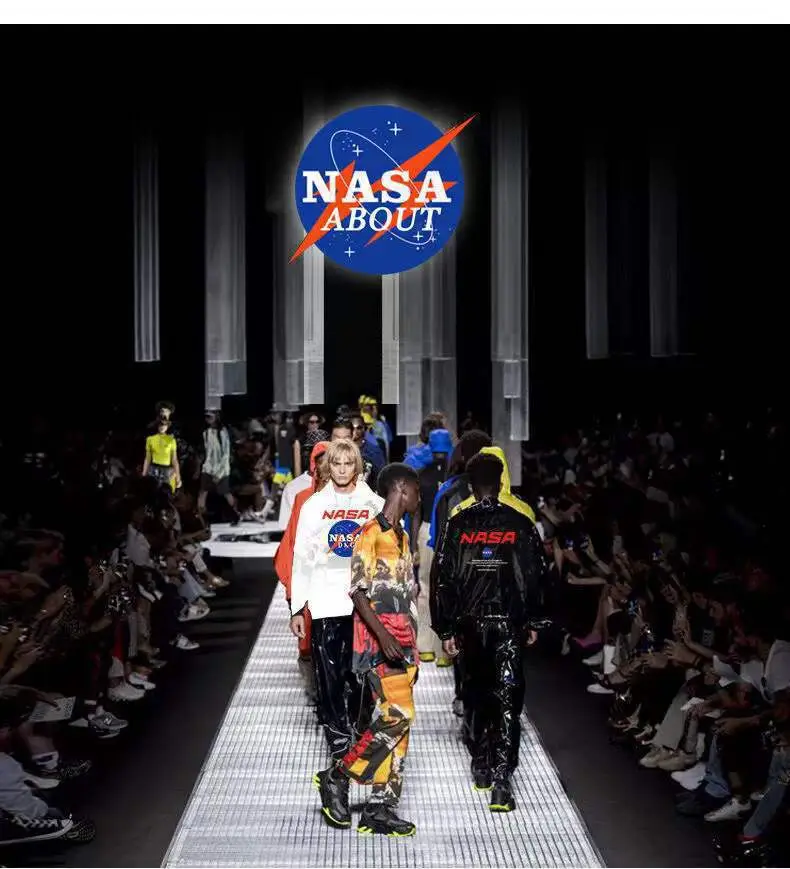 NASA Trousers Thin Leg Men's Black Straight High-end Spring and Autumn Boys Casual Fleece-lined Pants Simple Loose Trendy — feature 32