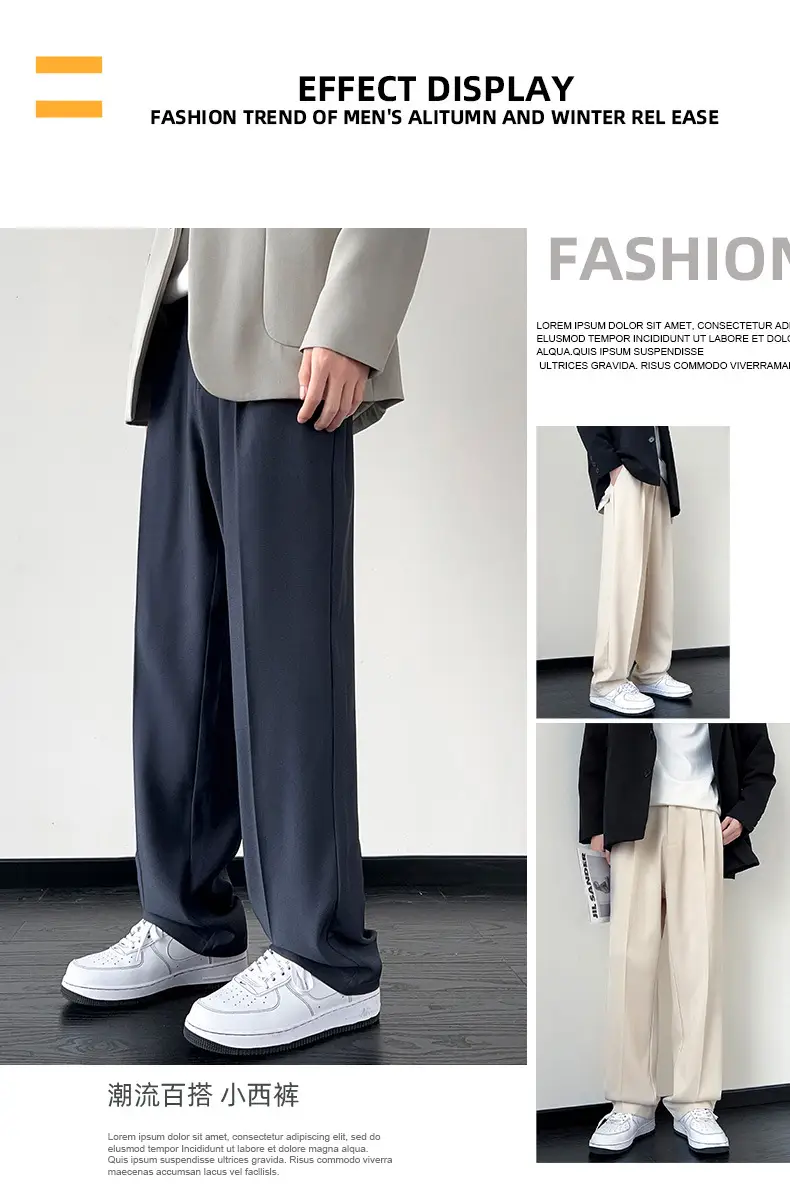 NASA Trousers Thin Leg Men's Black Straight High-end Spring and Autumn Boys Casual Fleece-lined Pants Simple Loose Trendy — feature 6