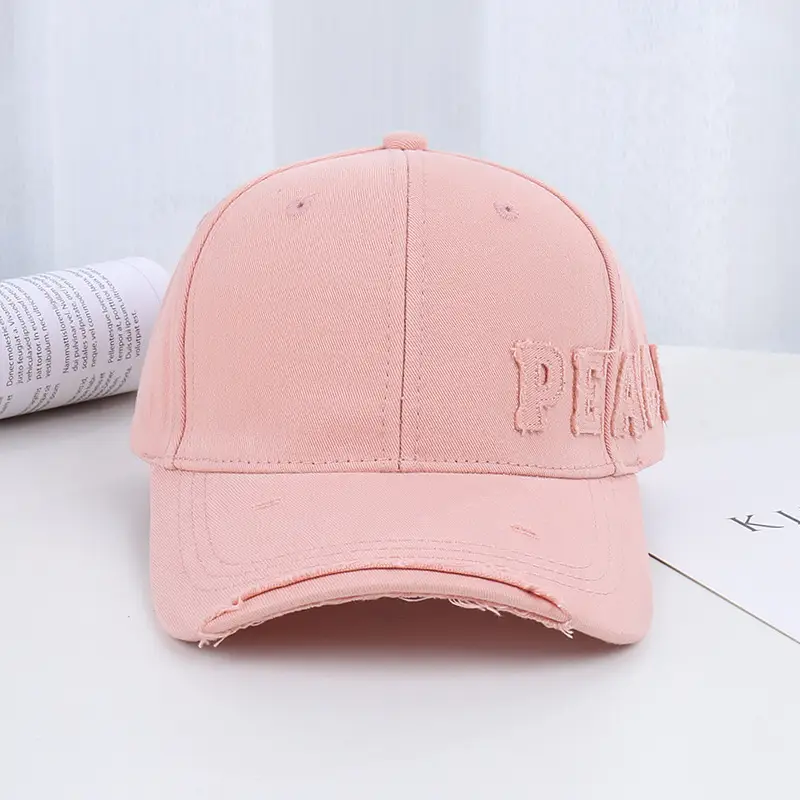 Pink Peach Embroidered Women's Baseball Cap - Image 10