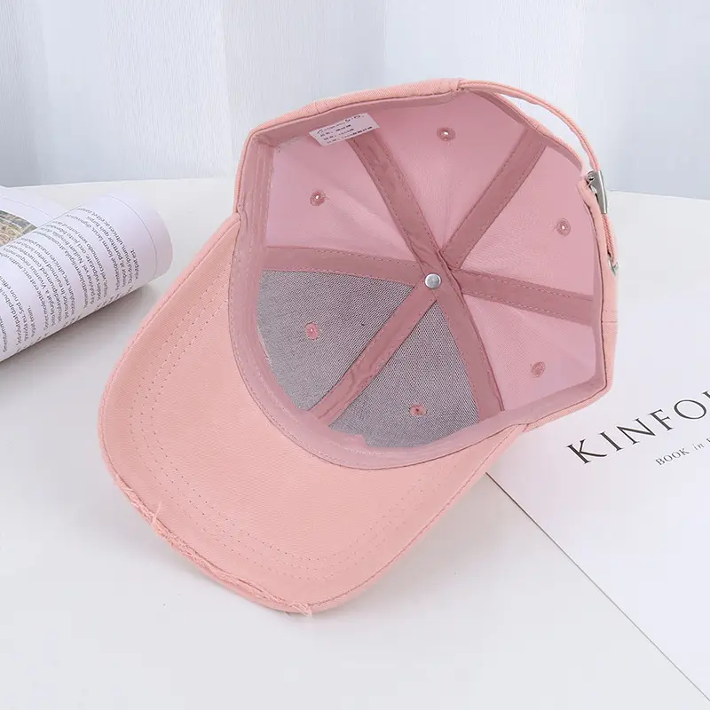 Pink Peach Embroidered Women's Baseball Cap - Image 11