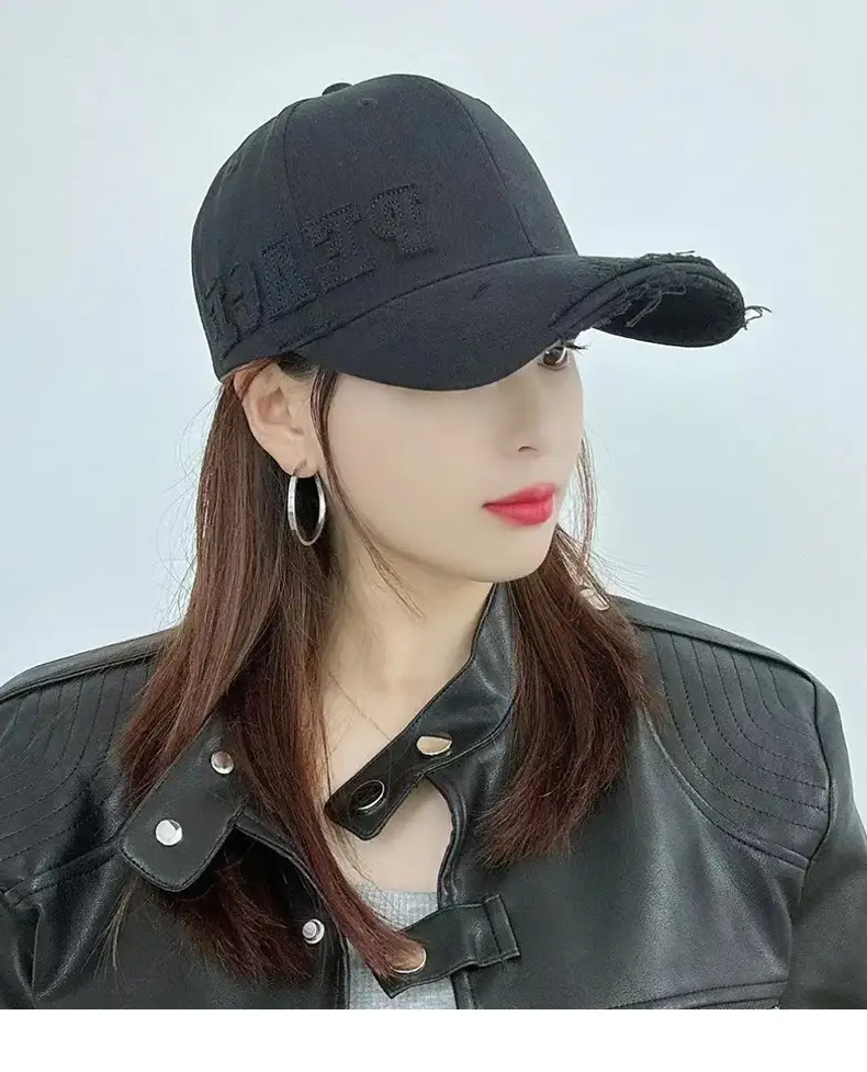 Pink Peach Embroidered Women's Baseball Cap — feature 32