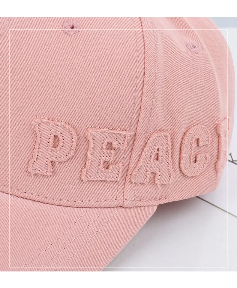 Pink Peach Embroidered Women's Baseball Cap — feature 35