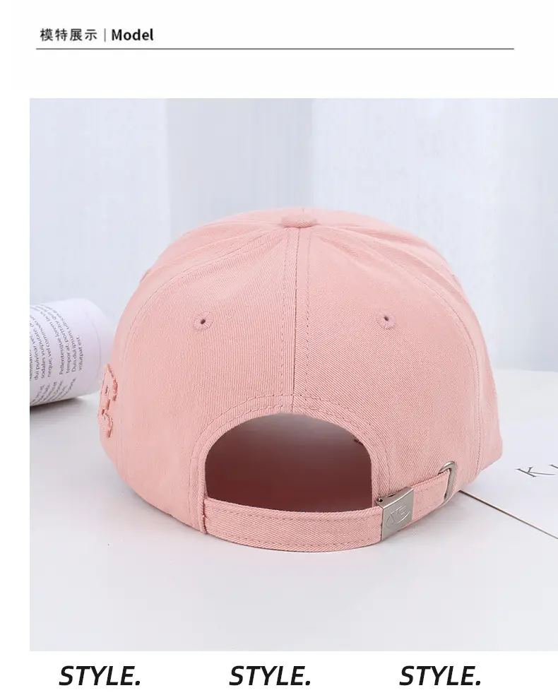 Pink Peach Embroidered Women's Baseball Cap — feature 38