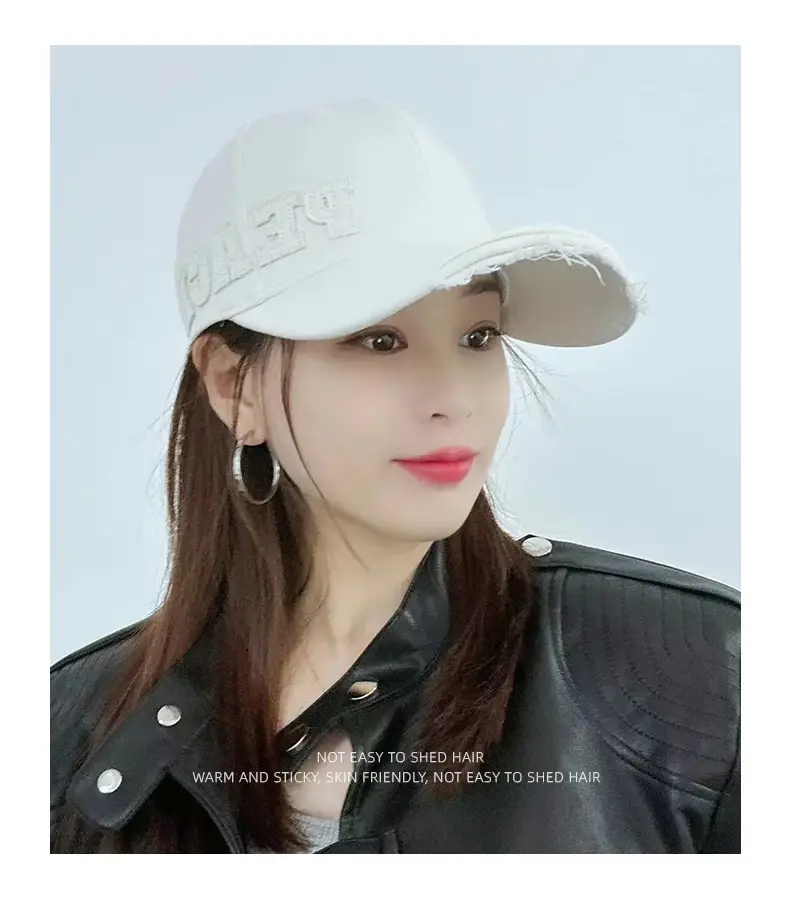 Pink Peach Embroidered Women's Baseball Cap — feature 40