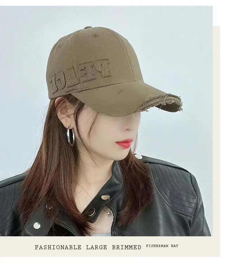 Pink Peach Embroidered Women's Baseball Cap — feature 42