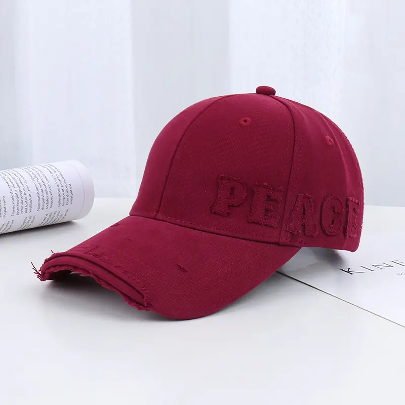 Pink Peach Embroidered Women's Baseball Cap - Image 2