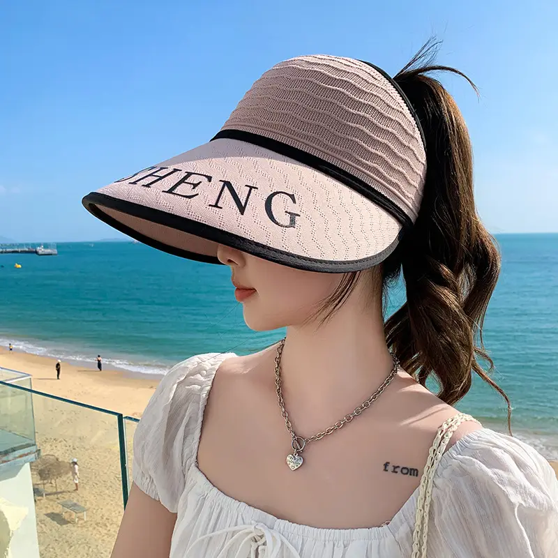 Women Korean Style UV-Proof Sun Hat with "FENG" Print - Image 9