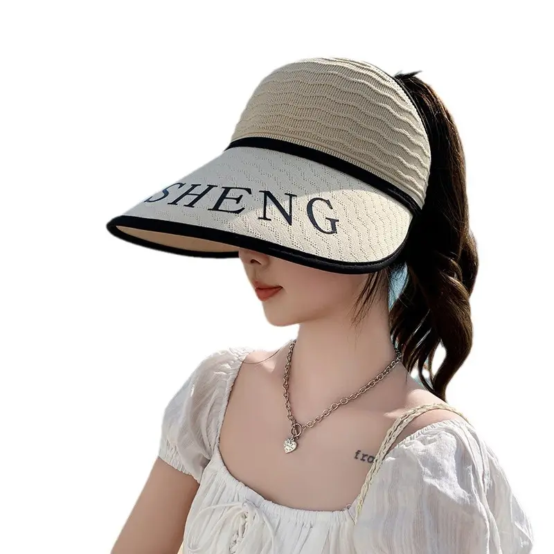 Women Korean Style UV-Proof Sun Hat with "FENG" Print - Image 10