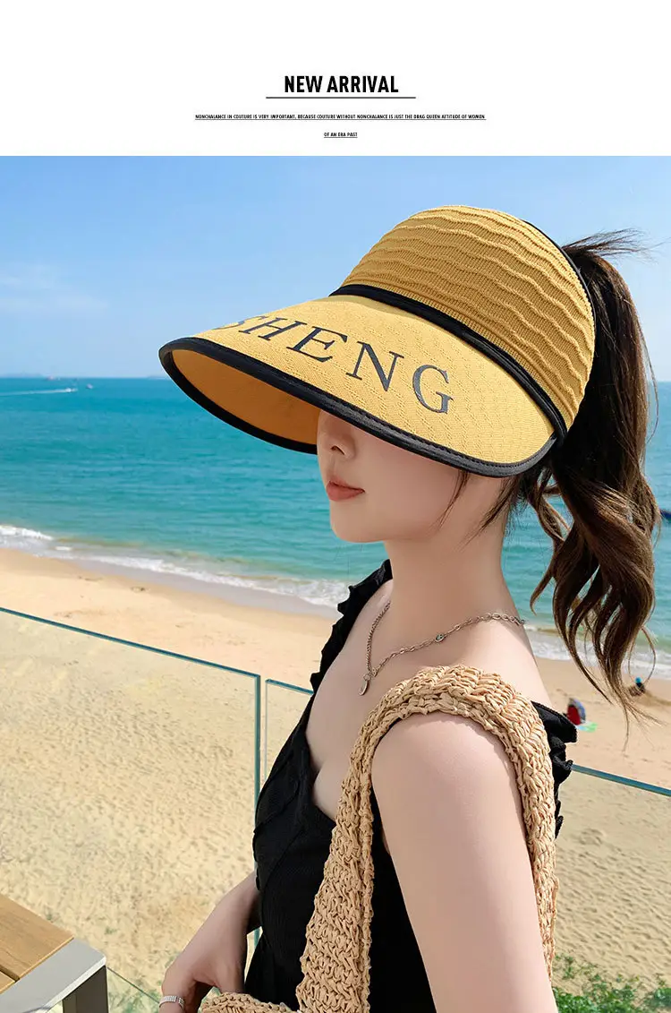 Women Korean Style UV-Proof Sun Hat with "FENG" Print — feature 10