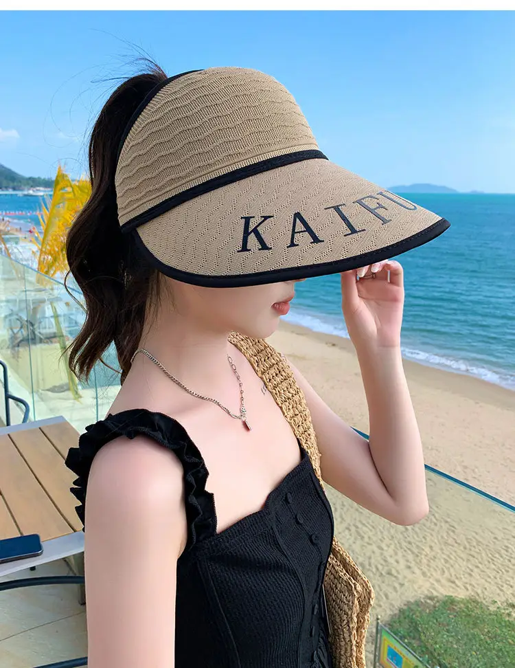 Women Korean Style UV-Proof Sun Hat with "FENG" Print — feature 11