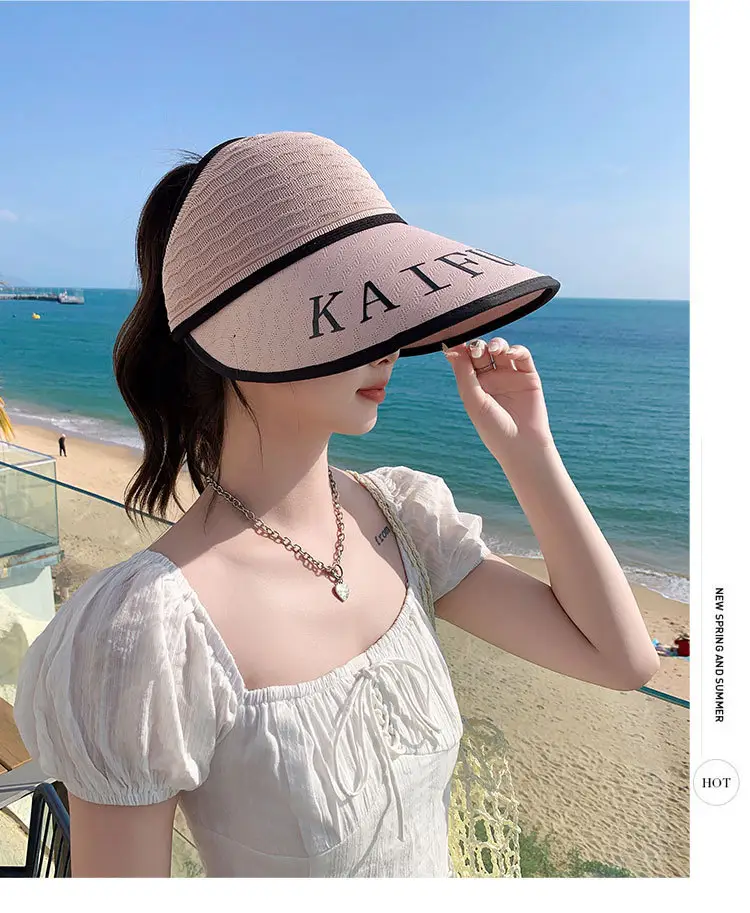 Women Korean Style UV-Proof Sun Hat with "FENG" Print — feature 13
