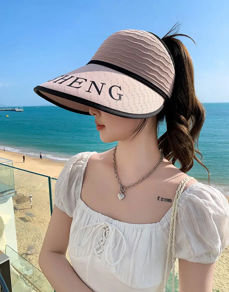 Women Korean Style UV-Proof Sun Hat with "FENG" Print — feature 14