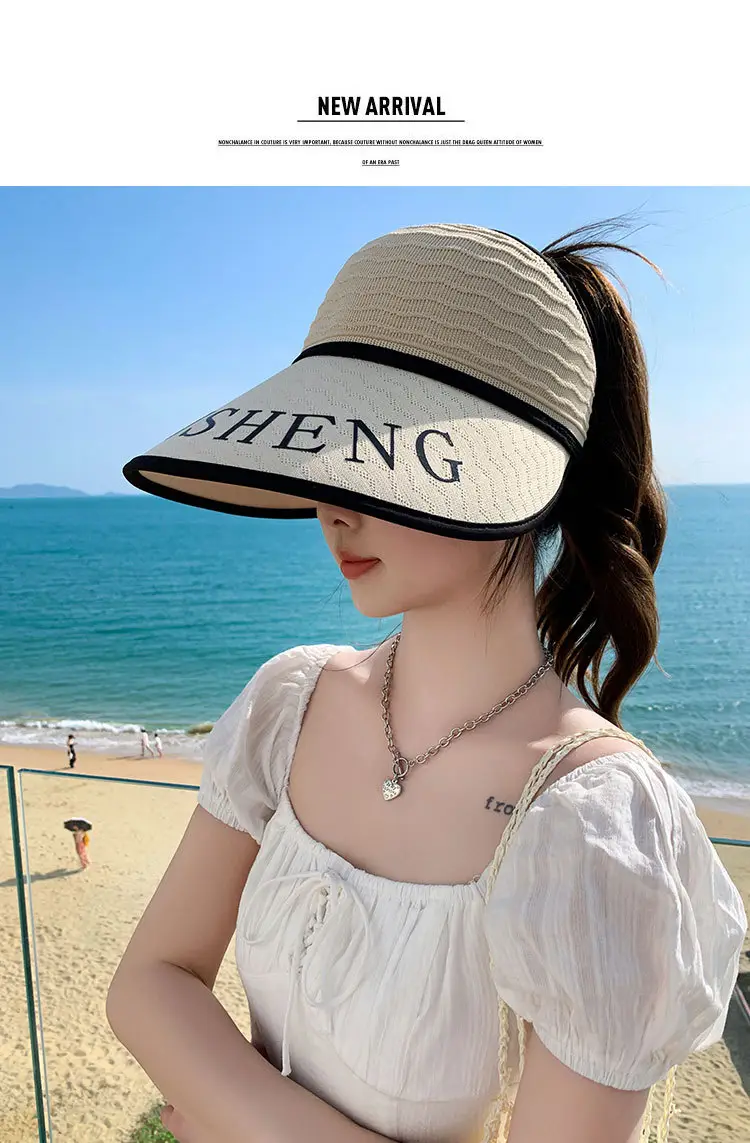 Women Korean Style UV-Proof Sun Hat with "FENG" Print — feature 16