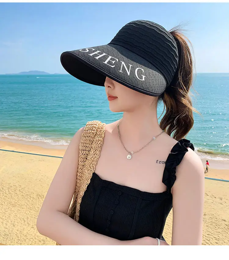 Women Korean Style UV-Proof Sun Hat with "FENG" Print — feature 6