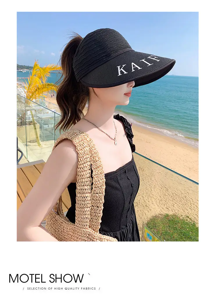 Women Korean Style UV-Proof Sun Hat with "FENG" Print — feature 7