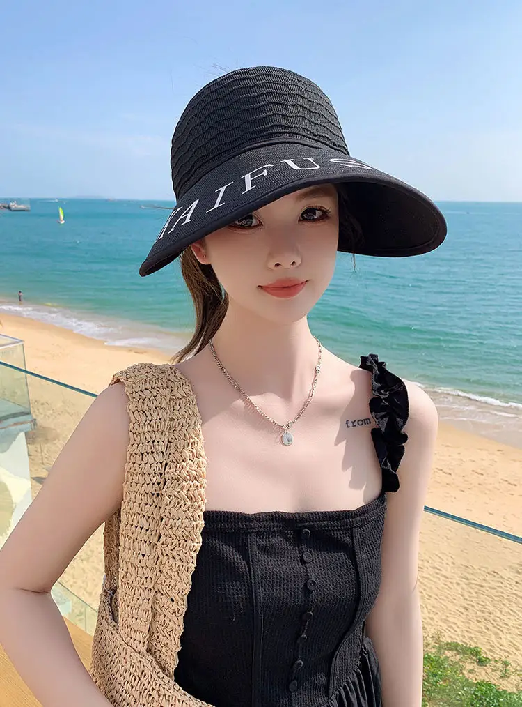 Women Korean Style UV-Proof Sun Hat with "FENG" Print — feature 8