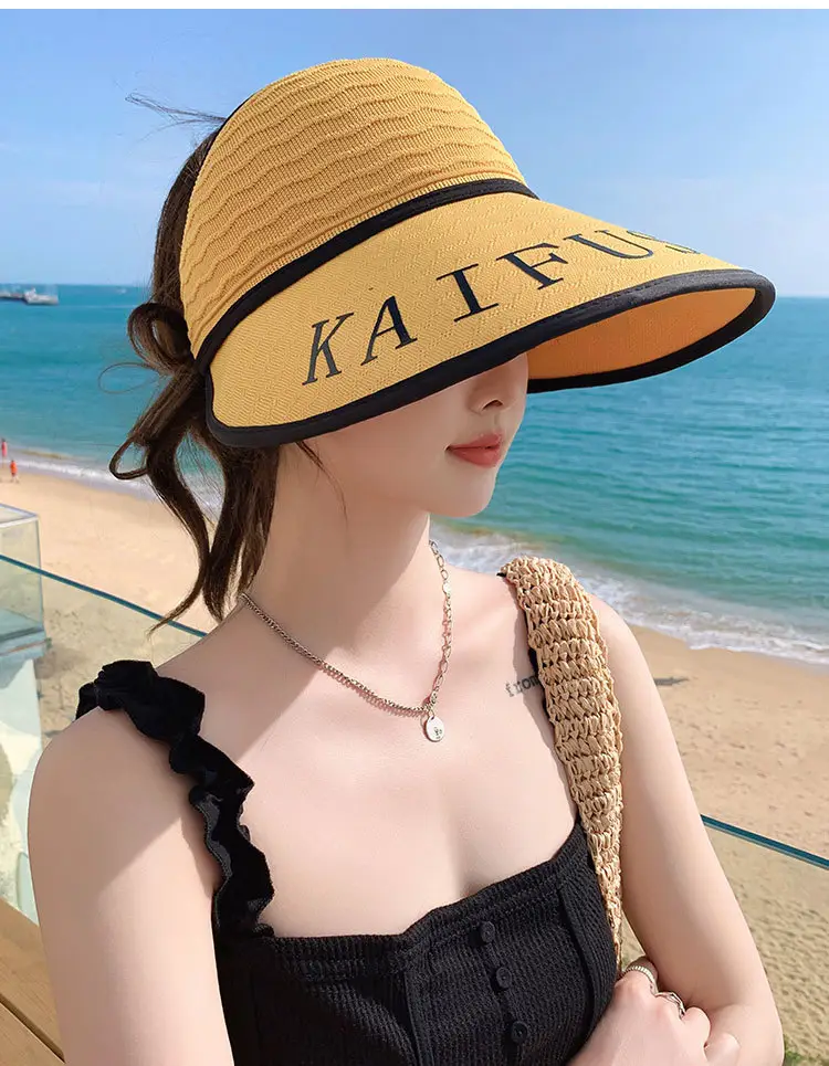 Women Korean Style UV-Proof Sun Hat with "FENG" Print — feature 9