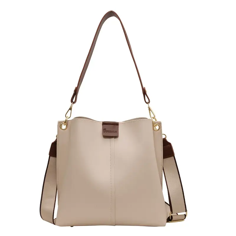 Women's Large Capacity Bucket Bag with Wide Strap - Image 9