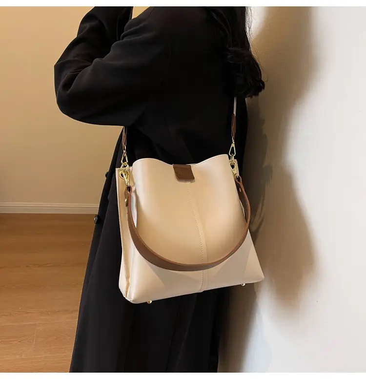 Women's Large Capacity Bucket Bag with Wide Strap — feature 21