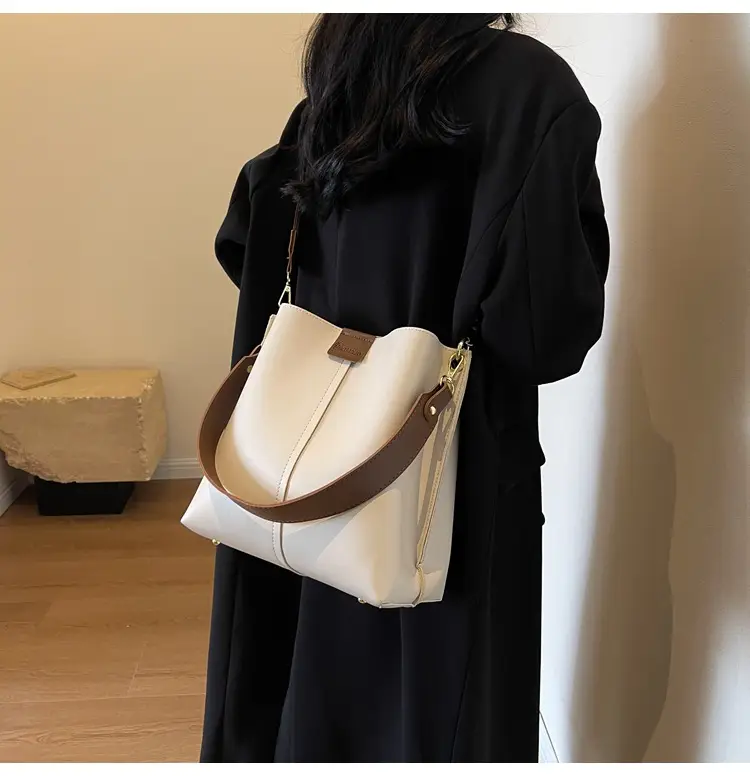 Women's Large Capacity Bucket Bag with Wide Strap — feature 23