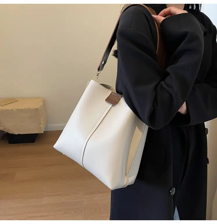 Women's Large Capacity Bucket Bag with Wide Strap — feature 24