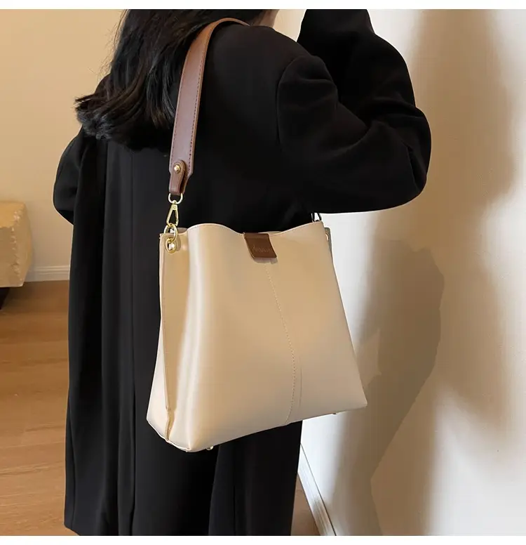 Women's Large Capacity Bucket Bag with Wide Strap — feature 26