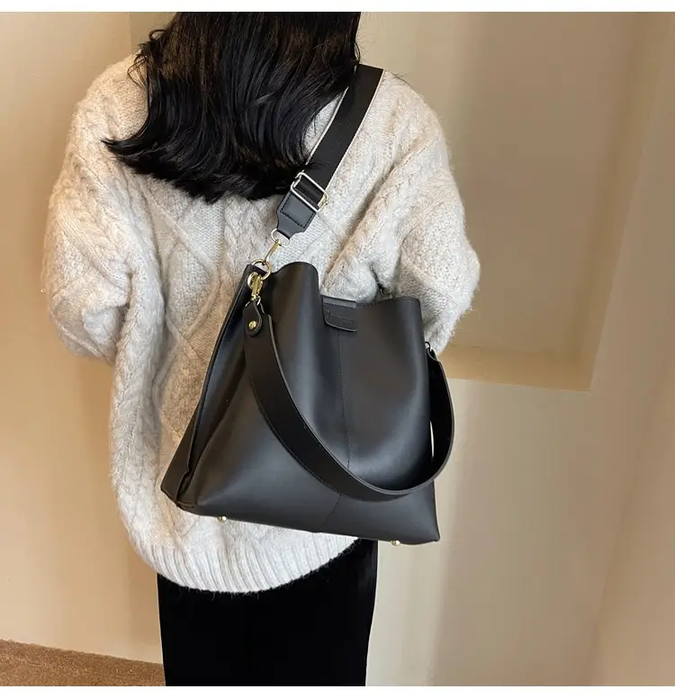 Women's Large Capacity Bucket Bag with Wide Strap — feature 44