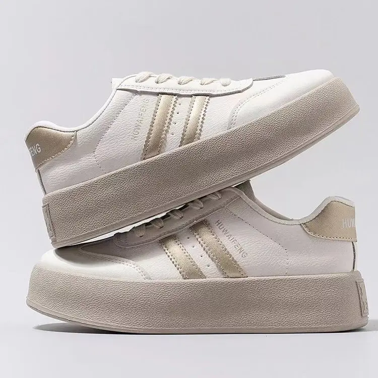 Leather single-layer shoes women's shoes popular 2024 spring new board shoes casual sneaker all-match thick-soled small white German training shoes - Image 6