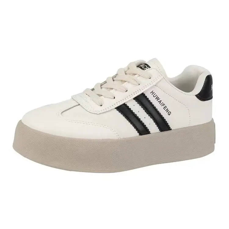 Leather single-layer shoes women's shoes popular 2024 spring new board shoes casual sneaker all-match thick-soled small white German training shoes - Image 7