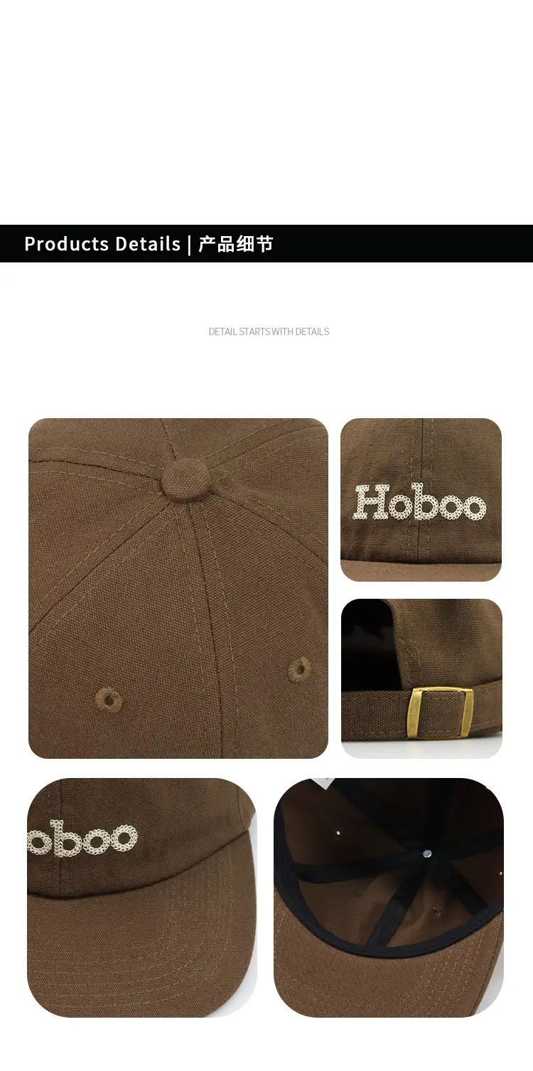 Japanese Style Embroidered Baseball Cap with Large Brim — feature 10
