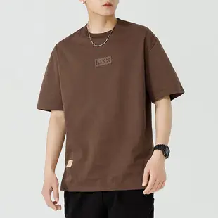 Qi Haipeng Striped T-Shirt Brown Striped Couple Wear Summer — feature 5