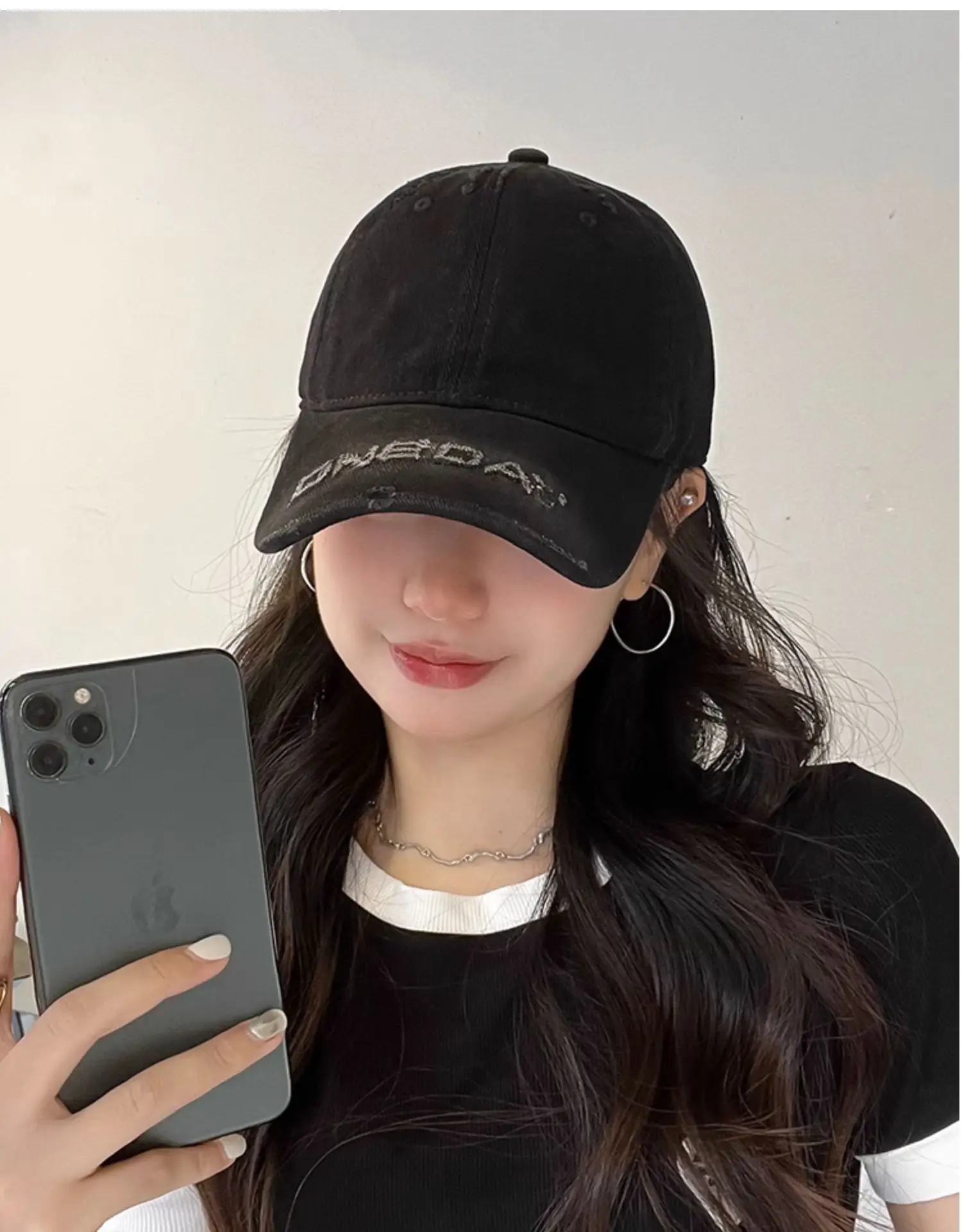 Purple Letter Embroidered Women's Curved Brim Baseball Hat — feature 23