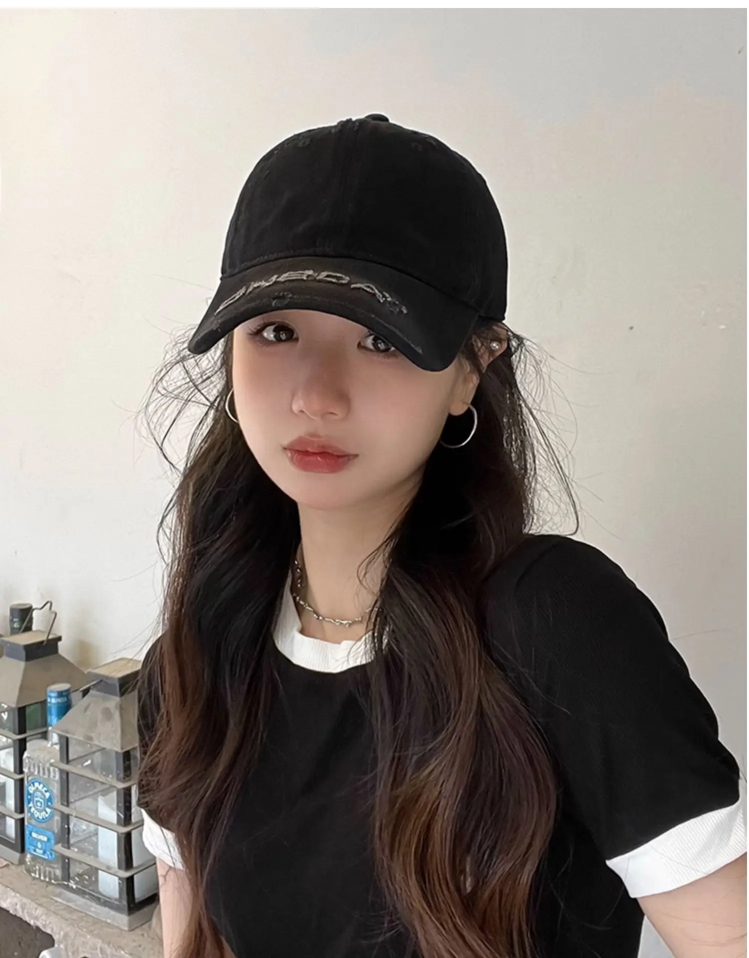 Purple Letter Embroidered Women's Curved Brim Baseball Hat — feature 25