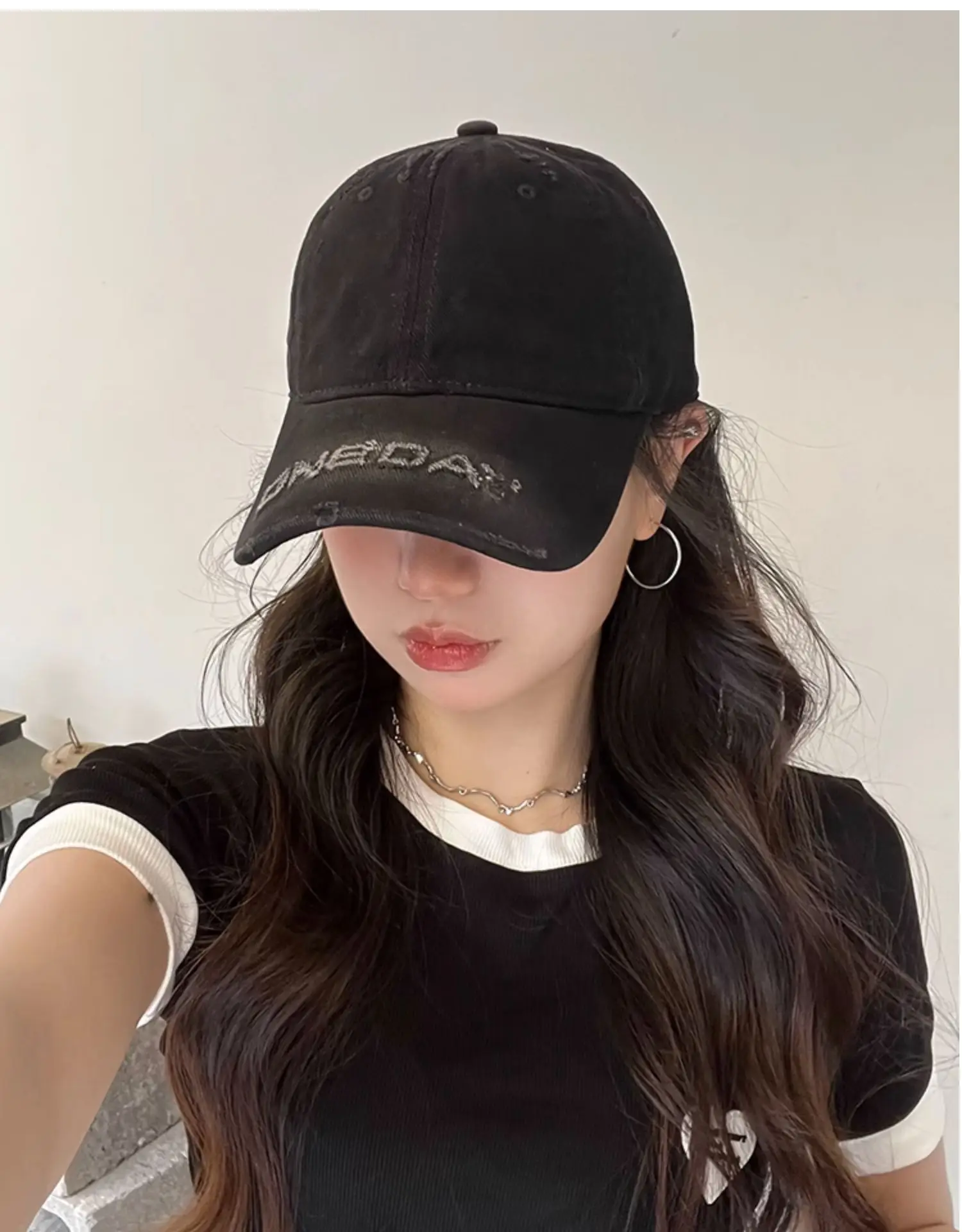 Purple Letter Embroidered Women's Curved Brim Baseball Hat — feature 27