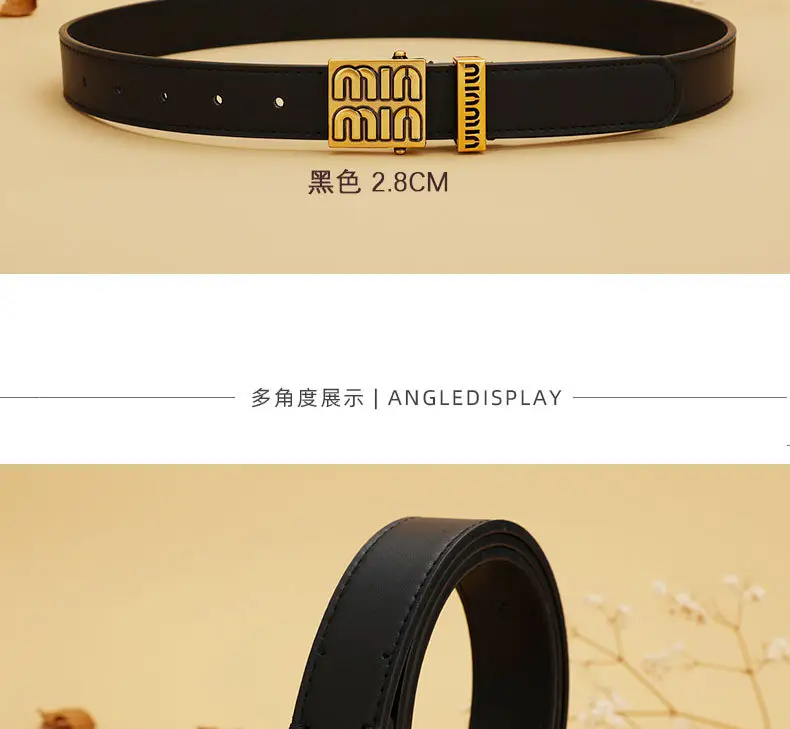 Women Leather Belt Black 28cm Adjustable — feature 15