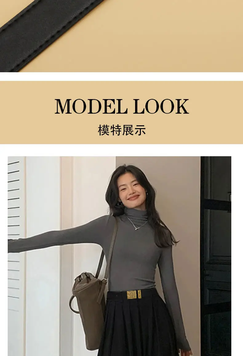 Women Leather Belt Black 28cm Adjustable — feature 3