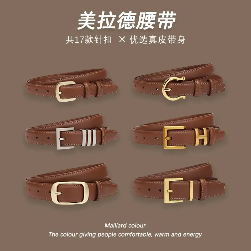 Melard Leather Belt with Gold Pin Buckle for Suits - Image 18