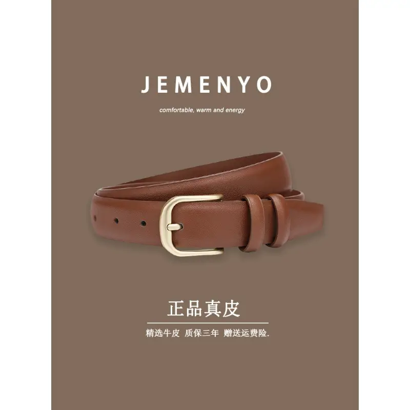 Melard Leather Belt with Gold Pin Buckle for Suits - Image 22
