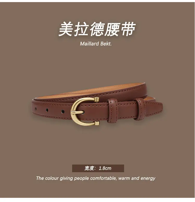 Melard Leather Belt with Gold Pin Buckle for Suits — feature 10