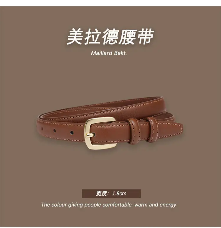 Melard Leather Belt with Gold Pin Buckle for Suits — feature 12