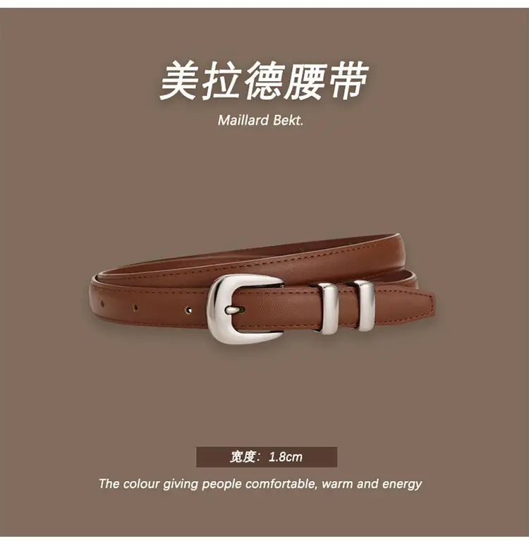 Melard Leather Belt with Gold Pin Buckle for Suits — feature 14