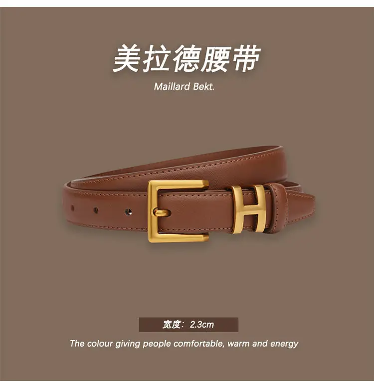 Melard Leather Belt with Gold Pin Buckle for Suits — feature 16