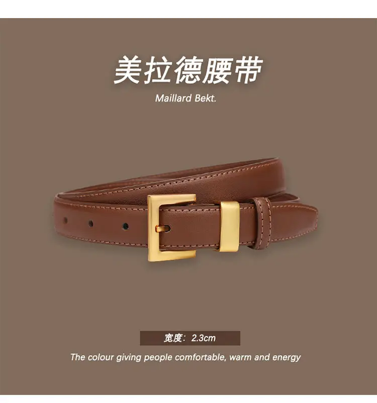 Melard Leather Belt with Gold Pin Buckle for Suits — feature 17