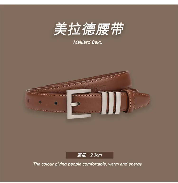 Melard Leather Belt with Gold Pin Buckle for Suits — feature 19
