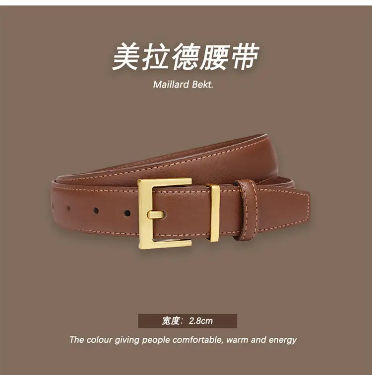 Melard Leather Belt with Gold Pin Buckle for Suits — feature 21